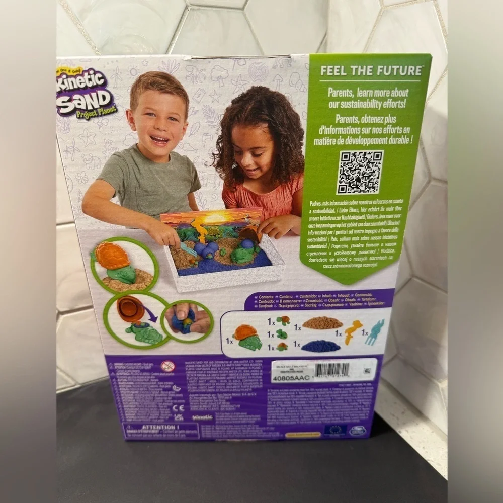 Kinetic Sand Project Planet Sea Turtle Beach Set Eco Friendly Fun Learning